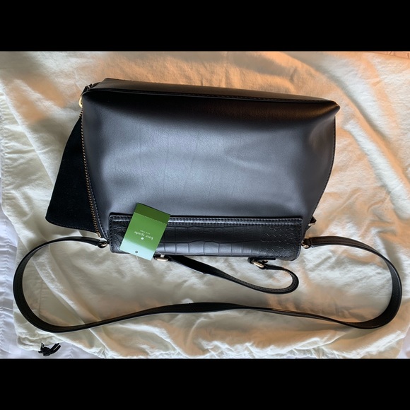 NWT KATE SPADE ABBIE VARICK ST EXOTIC BLACK BAG - Picture 8 of 8